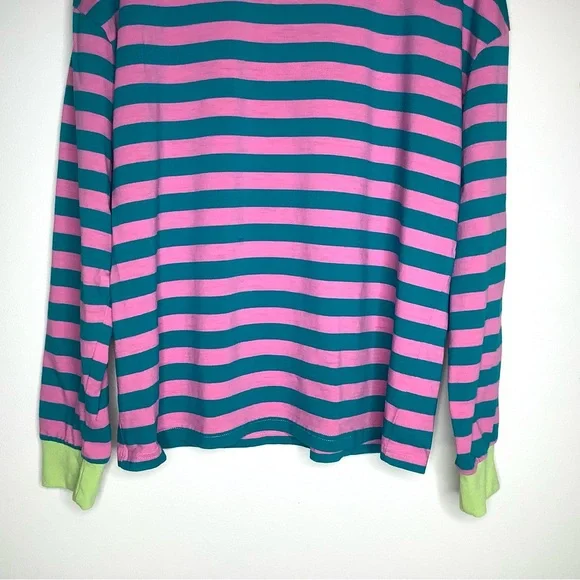 < Zesica Striped Oversized Long Sleeve Tee > - Picture 3 of 6